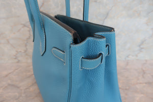 HERMES／エルメス バーキン30 トゴ ブルージーン □E刻印 ハンドバッグ 700060295