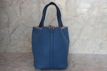 Load image into Gallery viewer, HERMES PICOTIN LOCK MM Clemence leather Blue thalassa X Engraving Hand bag 700120035
