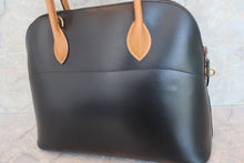 将图片加载到图库查看器，HERMES BOLIDE 35 Box carf leather/Ardennes leather Black/Natural □B刻印 Shoulder bag 600050032
