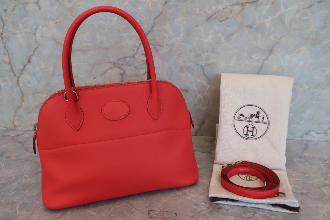 HERMES／エルメス ボリード27 ヴォースイフト ルージュトマト X刻印 ショルダーバッグ 700080127