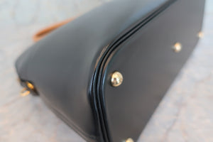 HERMES BOLIDE 35 Box carf leather/Ardennes leather Black/Natural □B Engraving Shoulder bag 600050032