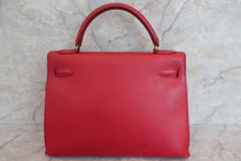 将图片加载到图库查看器，HERMES KELLY 32 Graine Couchevel leather Rouge vif 〇U刻印 Shoulder bag 600060195
