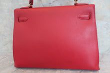 将图片加载到图库查看器，HERMES KELLY 32 Graine Couchevel leather Rouge vif 〇U刻印 Shoulder bag 600060195
