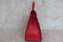 将图片加载到图库查看器，HERMES KELLY 32 Graine Couchevel leather Rouge vif 〇U刻印 Shoulder bag 600060195
