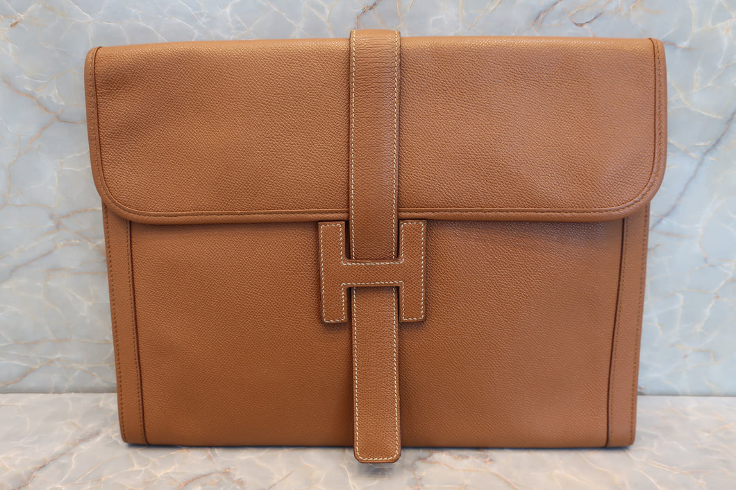 HERMES／エルメス ジジェGM クシュベル ゴールド クラッチバッグ 700100171