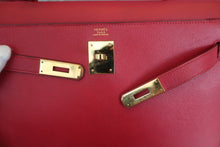 将图片加载到图库查看器，HERMES KELLY 32 Graine Couchevel leather Rouge vif 〇U刻印 Shoulder bag 600060195
