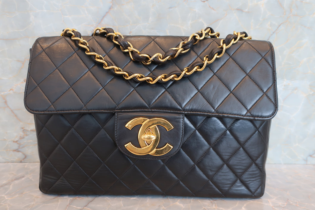 CHANEL/シャネル 中マトラッセシングルフラップチェーンショルダーバッグ ラムスキン ブラック/ゴールド金具 ショルダーバッグ 700070039