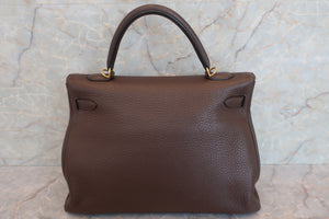 HERMES KELLY 35 Clemence leather Chocolat □L刻印 Shoulder bag 600050002