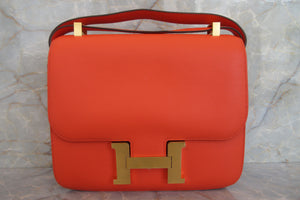 HERMES／エルメス コンスタンス3 24 エバーカラー オレンジポピー A刻印 ショルダーバッグ 700060084