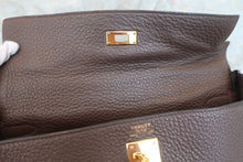 Load image into Gallery viewer, HERMES KELLY 35 Clemence leather Chocolat □L Engraving Shoulder bag 600050002

