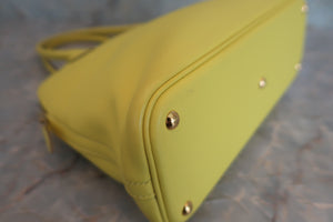 HERMES／BOLIDE 27 Swift leather Lime D刻印 Shoulder bag 600070019