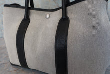 将图片加载到图库查看器，HERMES GARDEN PARTY PM Toile H/Leather Gray/Black □H刻印 Tote bag 600090154
