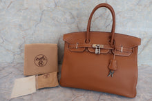 将图片加载到图库查看器，HERMES BIRKIN 35 Clemence leather Gold □I刻印 Hand bag 600090191
