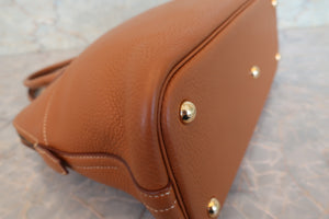 HERMES／BOLIDE 31 Clemence leather Gold □O Engraving Hand bag 700090120