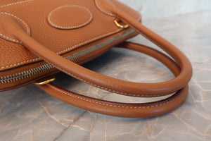 HERMES／BOLIDE 31 Clemence leather Gold □O Engraving Hand bag 700090120