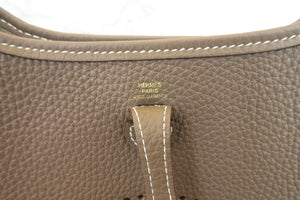 HERMES  EVELYNE TPM Clemence leather Etoupe gray U刻印 Shoulder bag 700060087