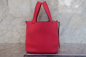 HERMES PICOTIN LOCK PM Clemence leather Rose extreme A Engraving Hand bag 700090133