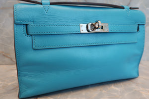 HERMES／エルメス ポシェットケリー ヴォースイフト ターコイズ □P刻印 ハンドバッグ 700070019
