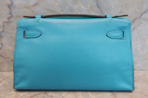 HERMES／エルメス ポシェットケリー ヴォースイフト ターコイズ □P刻印 ハンドバッグ 700070019