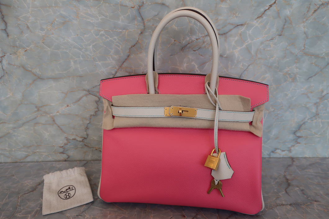 HERMES BIRKIN 30 Personal order Epsom leather Rose azalee/Craie/Matte gold hardware A刻印 Hand bag 700100192