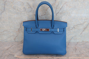 HERMES BIRKIN 30 Togo leather Mykonos □O刻印 Hand bag 600080186