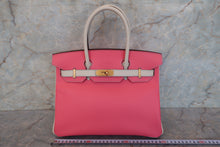 将图片加载到图库查看器，HERMES BIRKIN 30 Personal order Epsom leather Rose azalee/Craie/Matte gold hardware A刻印 Hand bag 700100192

