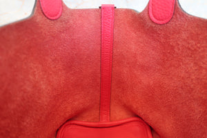 HERMES PICOTIN LOCK PM Clemence leather Rose extreme A Engraving Hand bag 700090133