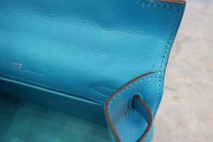 HERMES／エルメス ポシェットケリー ヴォースイフト ターコイズ □P刻印 ハンドバッグ 700070019