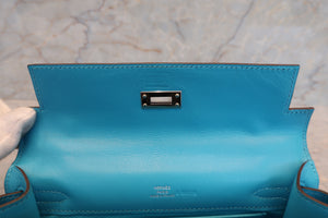 HERMES／エルメス ポシェットケリー ヴォースイフト ターコイズ □P刻印 ハンドバッグ 700070019