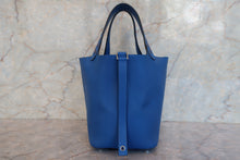 Load image into Gallery viewer, HERMES PICOTIN LOCK PM Tressage Epsom leather Blue zellige/Blue encre/Rouge H C Engraving Hand bag 700090139
