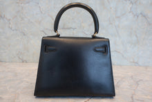 将图片加载到图库查看器，HERMES MINI KELLY 20 Box carf leather Black 〇S刻印 Shoulder bag 800050094
