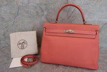 将图片加载到图库查看器，HERMES KELLY 35 Clemence leather Crevette □Q刻印 Shoulder bag 600090190
