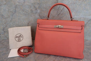 HERMES KELLY 35 Clemence leather Crevette □Q刻印 Shoulder bag 600090190