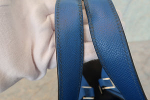 HERMES PICOTIN LOCK PM Tressage Epsom leather Blue zellige/Blue encre/Rouge H C Engraving Hand bag 700090139