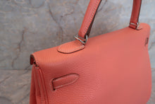 将图片加载到图库查看器，HERMES KELLY 35 Clemence leather Crevette □Q刻印 Shoulder bag 600090190
