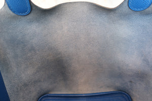 HERMES PICOTIN LOCK PM Tressage Epsom leather Blue zellige/Blue encre/Rouge H C Engraving Hand bag 700090139