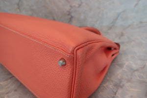 HERMES KELLY 35 Clemence leather Crevette □Q刻印 Shoulder bag 600090190