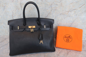 HERMES／エルメス バーキン35 フィヨルド ブラック 〇Z刻印 ハンドバッグ 700080047
