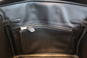HERMES／エルメス バーキン25 トリヨンクレマンス ブラック □J刻印 ハンドバッグ 700070042