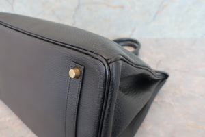 HERMES／エルメス バーキン35 フィヨルド ブラック 〇Z刻印 ハンドバッグ 700080047