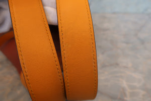HERMES PICOTIN LOCK TOUCH MM Clemence leather/Swift leather Cuivre/Jaune d'or X Engraving Hand bag 700090134