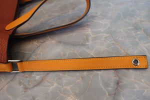 HERMES PICOTIN LOCK TOUCH MM Clemence leather/Swift leather Cuivre/Jaune d'or X Engraving Hand bag 700090134