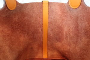 HERMES PICOTIN LOCK TOUCH MM Clemence leather/Swift leather Cuivre/Jaune d'or X Engraving Hand bag 700090134