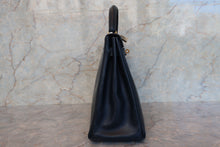 将图片加载到图库查看器，HERMES KELLY 32 Box carf leather Navy ○W刻印 Shoulder bag 700100146
