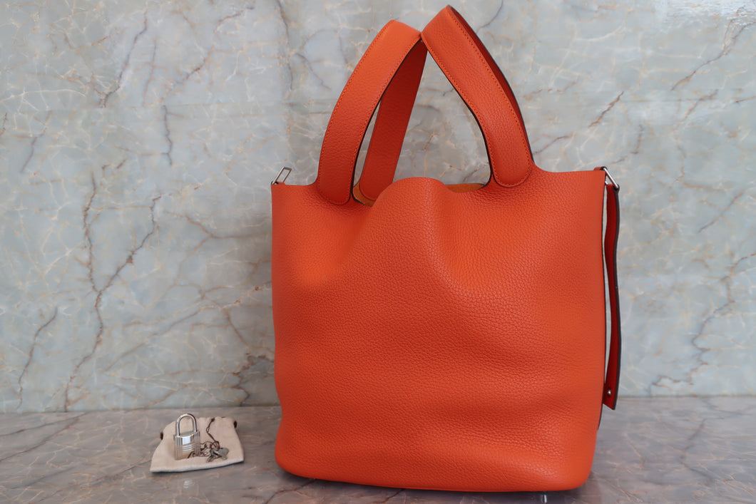 HERMES／エルメス ピコタンロックGM トリヨンクレマンス オレンジポピー T刻印 ハンドバッグ 700090143