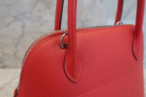 HERMES／エルメス ボリード27 ヴォーエプソン ルージュカザック T刻印 ショルダーバッグ 700070017