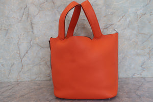 HERMES／エルメス ピコタンロックGM トリヨンクレマンス オレンジポピー T刻印 ハンドバッグ 700090143