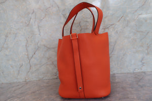 HERMES／エルメス ピコタンロックGM トリヨンクレマンス オレンジポピー T刻印 ハンドバッグ 700090143