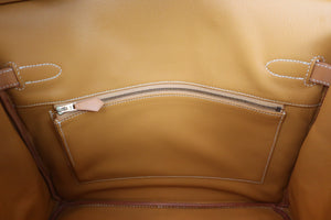 HERMES HAUT A COURROIRE 32 Veche lether Natural □F刻印 Hand bag 600080142