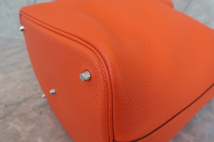 HERMES／エルメス ピコタンロックGM トリヨンクレマンス オレンジポピー T刻印 ハンドバッグ 700090143